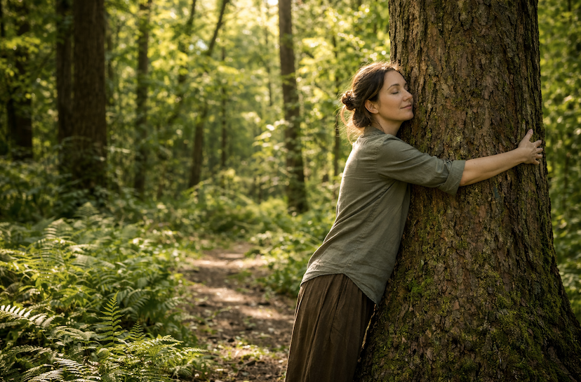 bienfaits d'un câlin aux arbres