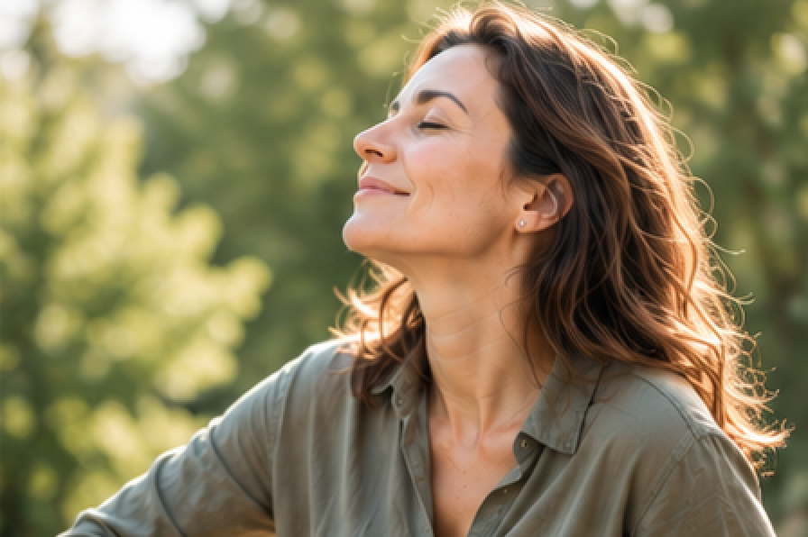 femme souriante, confiante en elle